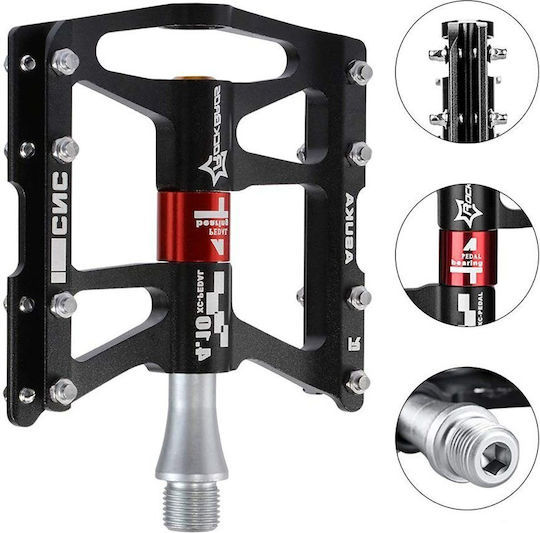 Rockbros Bicycle Pedals Flat Black