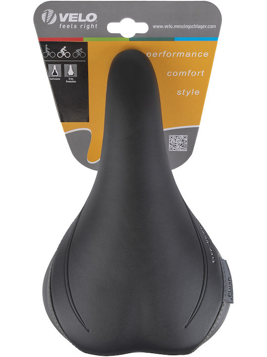 Velo Junior Gel Bicycle Saddle Black With Gel 226 x 150 Mm