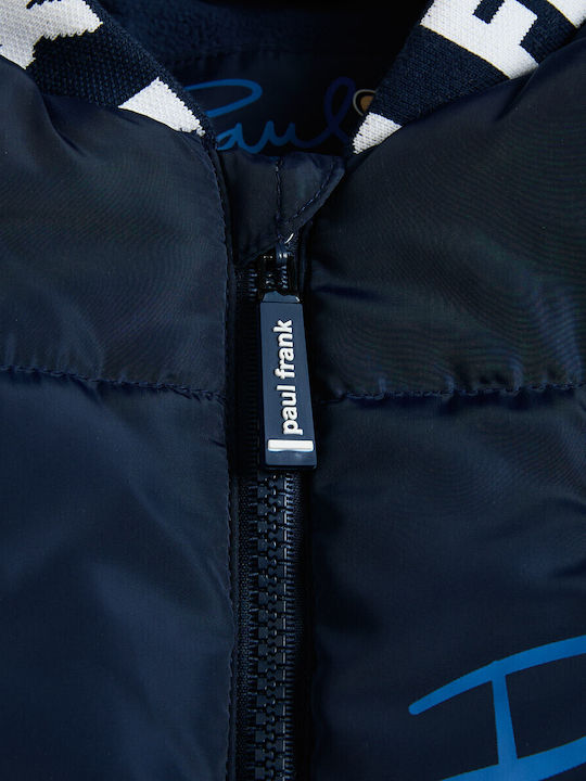 Waterproof Kids Casual Jacket Short with Hood Navy Blue