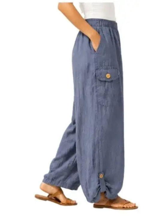 Damen Leinenhose Blau