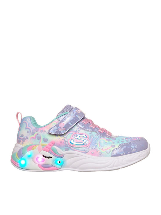 Cosmic Glow Kinder Sneaker mit Lichtern Silber