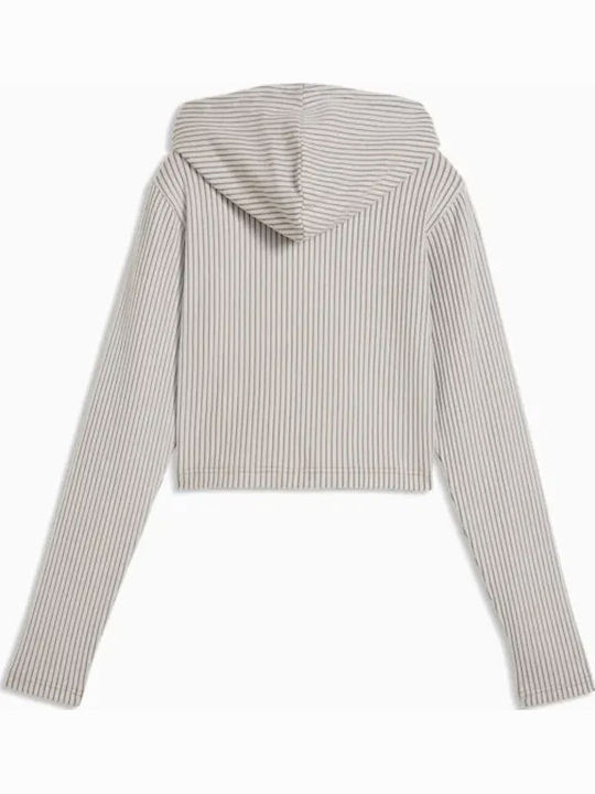 Women's Hooded Sweatshirt Cardigan Grey