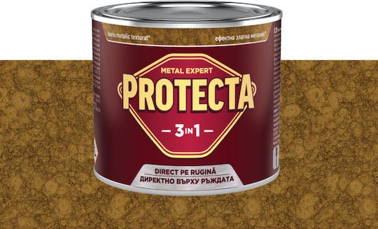 Protecta 3-в-1 Метално Цвят Черен Метали Конвертор На Ръжда Грунд Декоративно Покритие В Една Кутия Може Да Се Нанася Директно На Ръжда Лъскаво Покритие 2.5л Впечатляващ Златист Металик