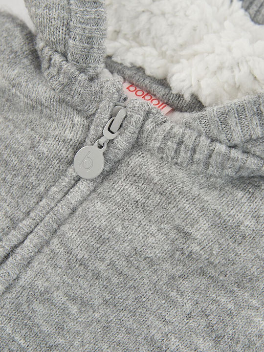 Kinder-Strickjacke mit Kapuzen Grau