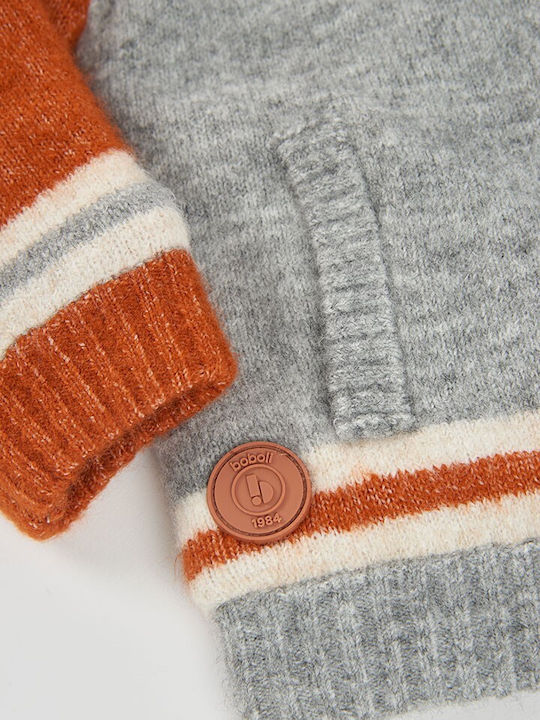 Kinder-Strickjacke mit Kapuzen Grau