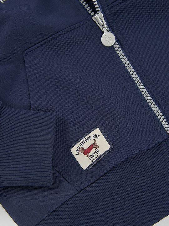 Kinder-Strickjacke mit Kapuzen Marineblau
