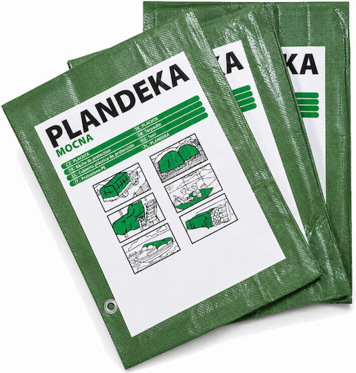 Prelată Reforțată pentru Exterior 7x7 M Impermeabilă Universală 110 G/m² Verde