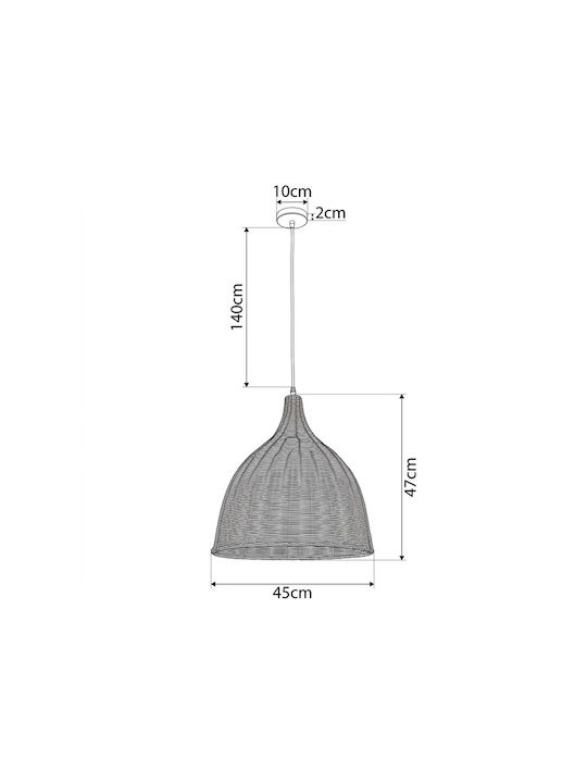 kelvo Bahamas Beige Boho Ceiling Pendant Light with E27 Socket 45x45x47cm