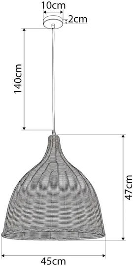kelvo Bahamas Beige Boho Ceiling Pendant Light with E27 Socket 45x45x47cm