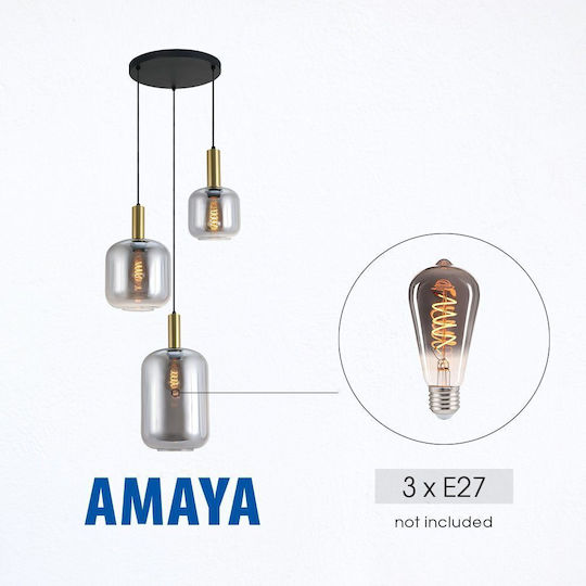 Vivalux Adjustable Pendant Light Black Rail with E27 Socket