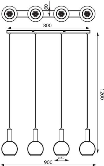 Vivalux Brown Rail Pendant Light