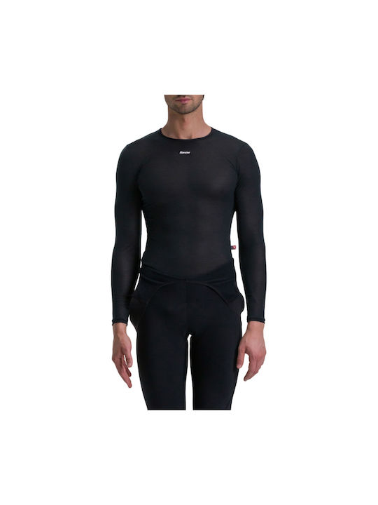 Santini Men's Long Sleeves Black Cycling Jersey