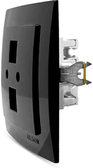 Geyer Black Cat6 Double Network Socket