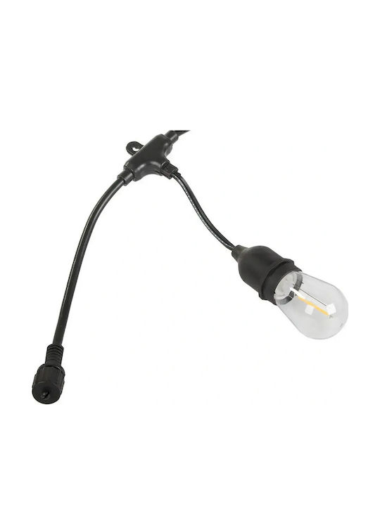 Verk Group Expandable Waterproof LED Garland Lights IP44 15m with 15 Bulbs Warm White
