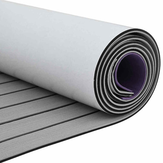vidaXL Boat Mat Striped Soft Grey Black 240 x 60 cm EVA