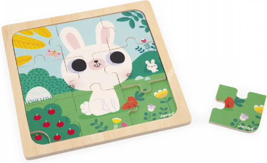 Holzpuzzles Kinderpuzzle Hase 18 Teile Janod