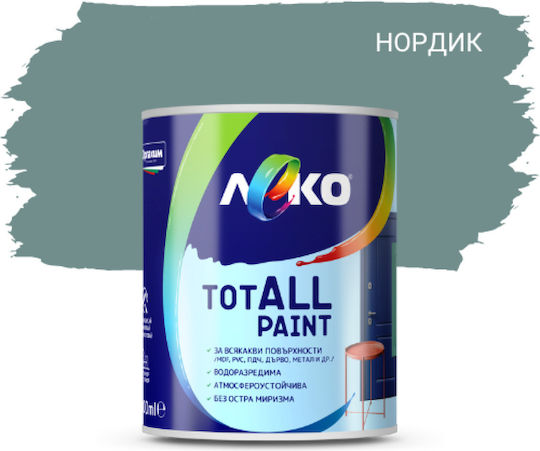 Leko Totall Paint Всички Повърхности Интериор Екстериор Боядисване Отлична Устойчивост На Времето Водна Сатен 0.6л Нордически