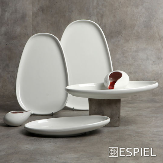 Espiel Siders Овална Сервизна Чиния от Порцелан Бяла 30.5x20.5см