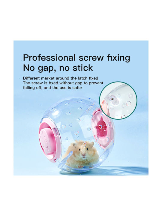 Hamster Exercise Ball 14cm – Reinforced Safety Screws – Multiple Ventilation – Pp Plastic – Pink
