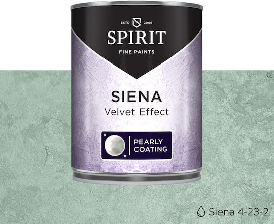 Декоративна Мазилка Spirit Siena Velvet Облачен Ефект Перлен Блясък 1л Перлено Зелен