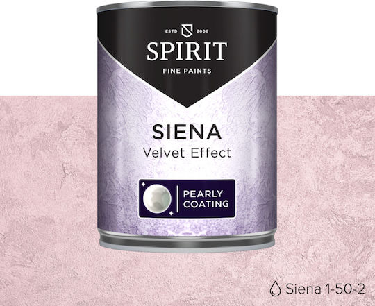 Декоративна Мазилка Spirit Siena Velvet Мъглив Ефект Перлен Блясък 1л Перлено Розова