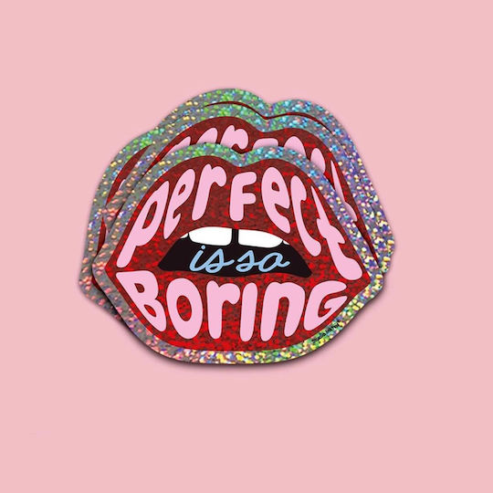 Kinder Wandsticker Vinyl Red Lips Perfect Is So Boring 6 X 8 Stück