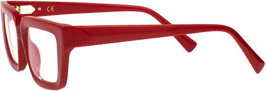 Epoka Martini C04 Red Acetate Prescription Eyeglass Frames