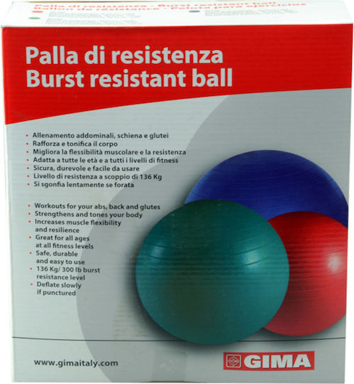 Gima Μπάλα Pilates 65cm σε Πράσινο Χρώμα