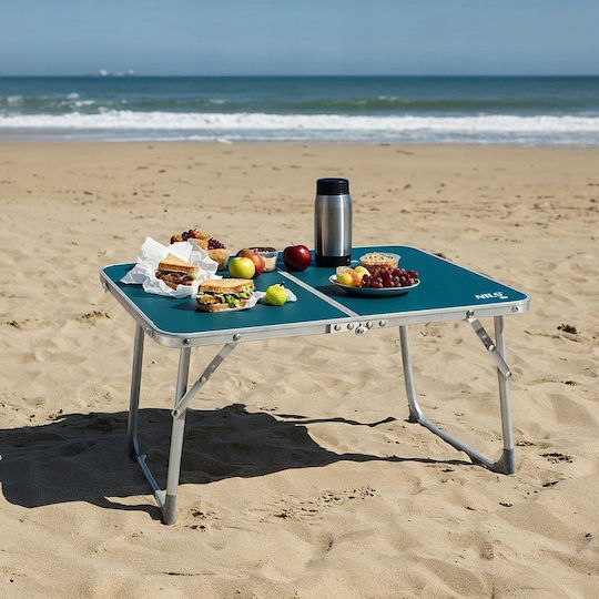 Nils Folding Aluminum Camping Table 40x60cm Blue