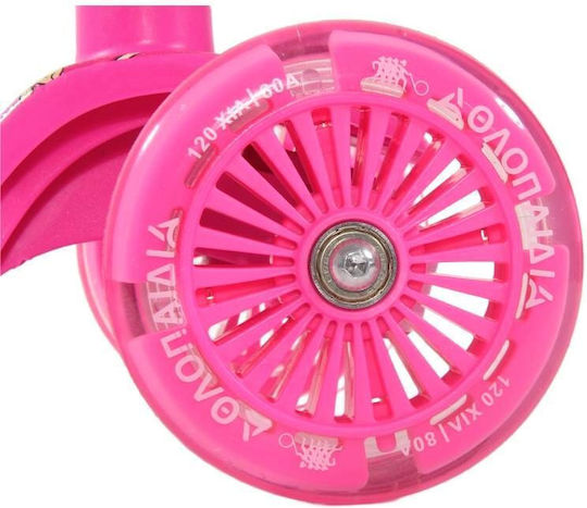 Athlopaidia Kids 3-Wheel Scooter with LED Lighting Pink