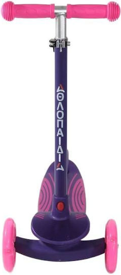 Athlopaidia Kinderroller 3-Rad mit LED-Beleuchtung Lila