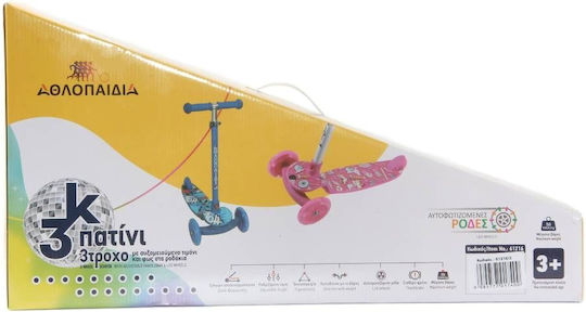 Athlopaidia Kids 3-Wheel Scooter with LED Lighting Pink
