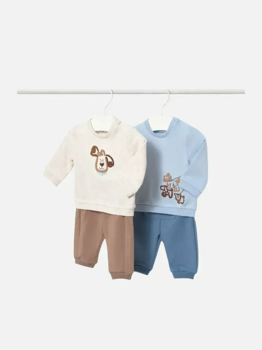 Kids Sweatpants Set Ecru 4 Pieces