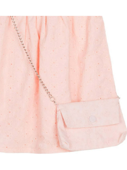 Mädchenkleid Kurzärmelig mit Spitze Rosa