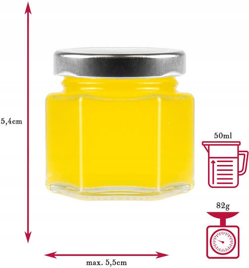 50ml Hexagonal Glass Jar Spices Honey