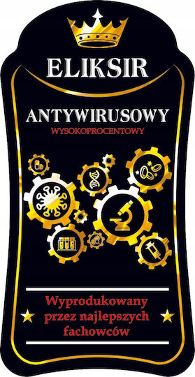 10x Premium Antivirus Elixir Kleine Klebeetiketten Flaschenaufkleber Wodka