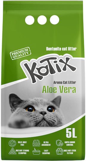 Kotix Пясък за котки Бентонит с Аромат Алое вера 5 л