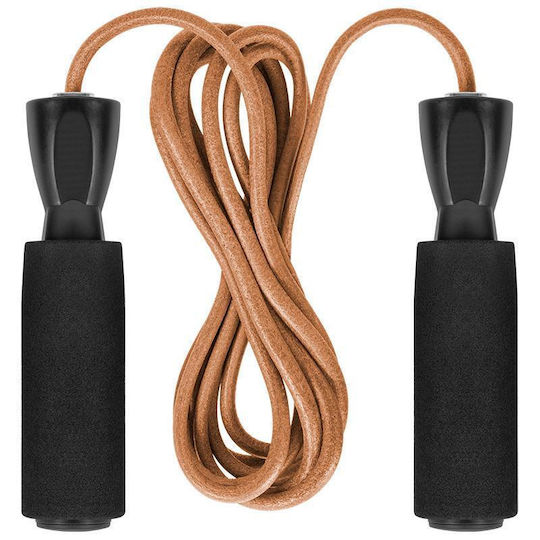 Leder Springseil für Boxen mit Schaumstoffgriff und Metalllager, 2,8 m verstellbar, Rebel Active
