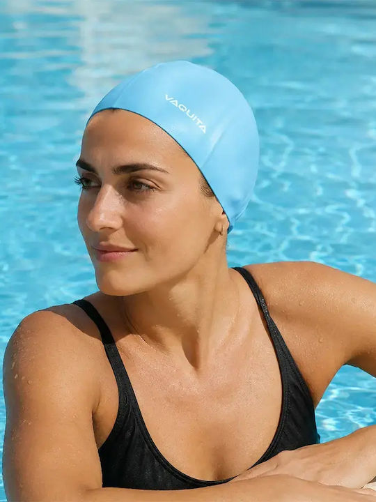 Vaquita Silicone Adults Swimming Cap Blue