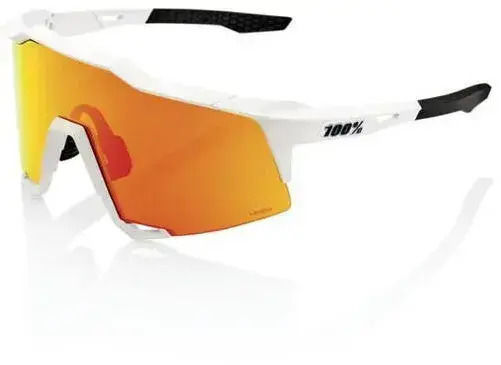 100% Cycling Glasses with White Frame & Mirror Lenses