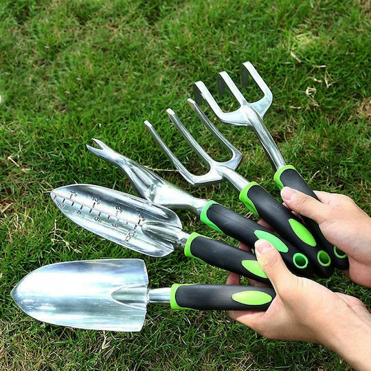 Set Profesional Multifuncțional De Instrumente De Grădină 9 Bucăți Metal Plastic Design Ergonomic Ușor De Curățat Și De Folosit Verde Negru