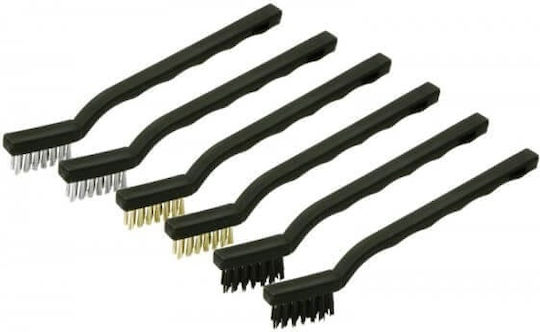 Set 6 Mini Wirebürsten 175 Mm Stahl Messing Nylon Borsten Rolson