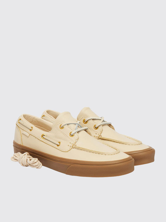 Leder Herren Bootsschuhe Beige