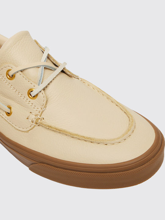 Leder Herren Bootsschuhe Beige