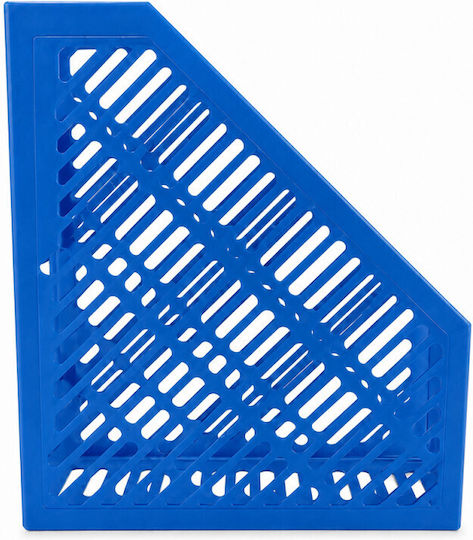 Blue A4 Vertical Document Holder Durable Plastic Office Organizer 80 X 250 X 300 Mm