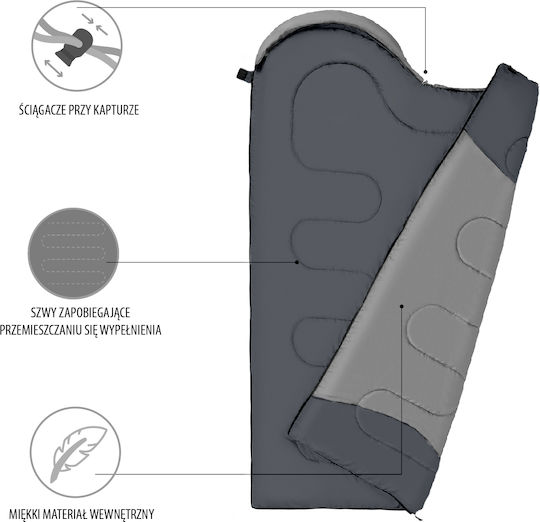 Nils Sac de dormit Single de vară Extreme Anthracite Orange