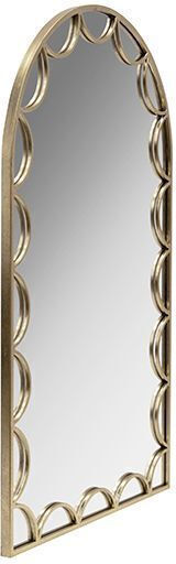 Wandspiegel Gewölbt mit Gold Metallischem Rahmen 90x55cm Wandspiegel Gewölbt mit Gold Metallischem Rahmen 90x55cm