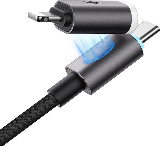 Mcdodo Cablu USB Braided Magnetic La Lightning Și Type-C Negru 1.2m CC-6560
