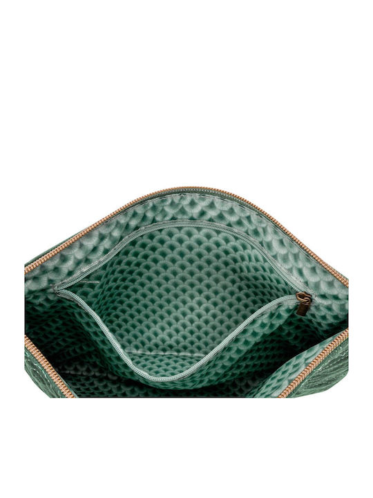 Women's Toiletry Bag Flat Pouch in Green Color 19.5cm
