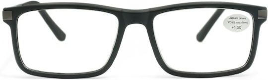 Optosquad Reading Glasses +3.50 In Black Colour WG-8720-2